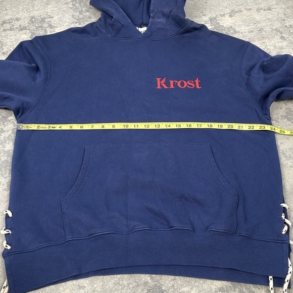 NWT Krost x Nautica Fair Winds Vented Hoodie Sweatshirt Blue Side Tie Sz L - Picture 9 of 16